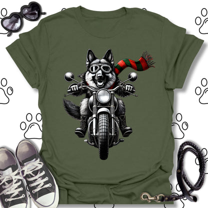German Shepherd Holiday Biker Shirt
