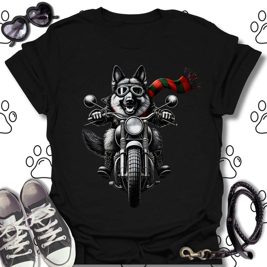 German Shepherd Holiday Biker Shirt