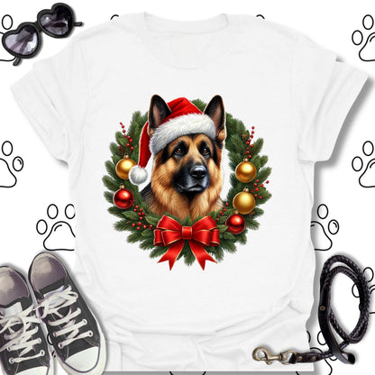 German Shepherd Christmas Wreath Shirt