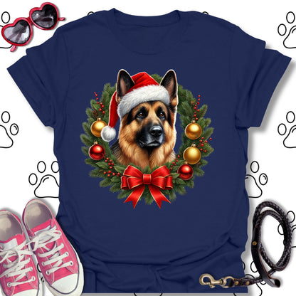 German Shepherd Christmas Wreath Shirt