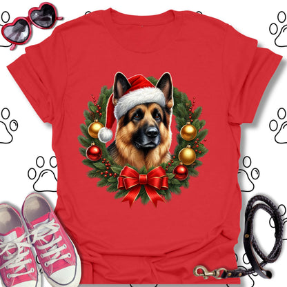 German Shepherd Christmas Wreath Shirt
