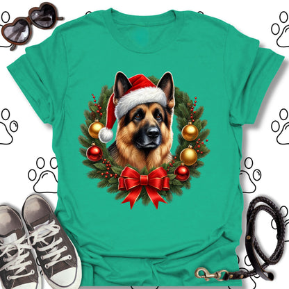 German Shepherd Christmas Wreath Shirt