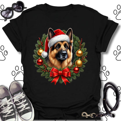 German Shepherd Christmas Wreath Shirt