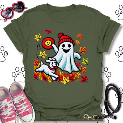 Ghost and Dog Fall Frisbee