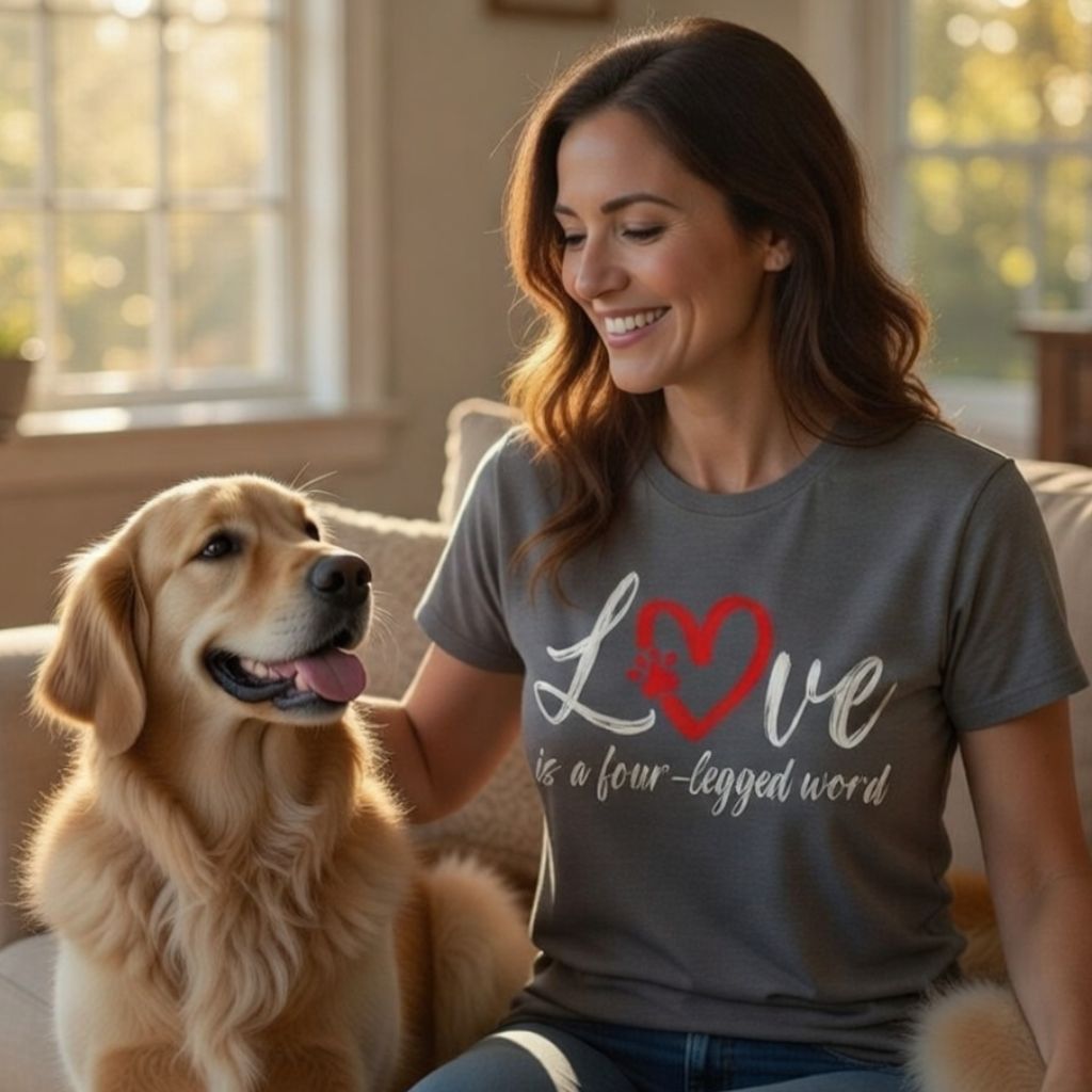 “Love Is a Four-Legged Word" Dog Lover Shirt