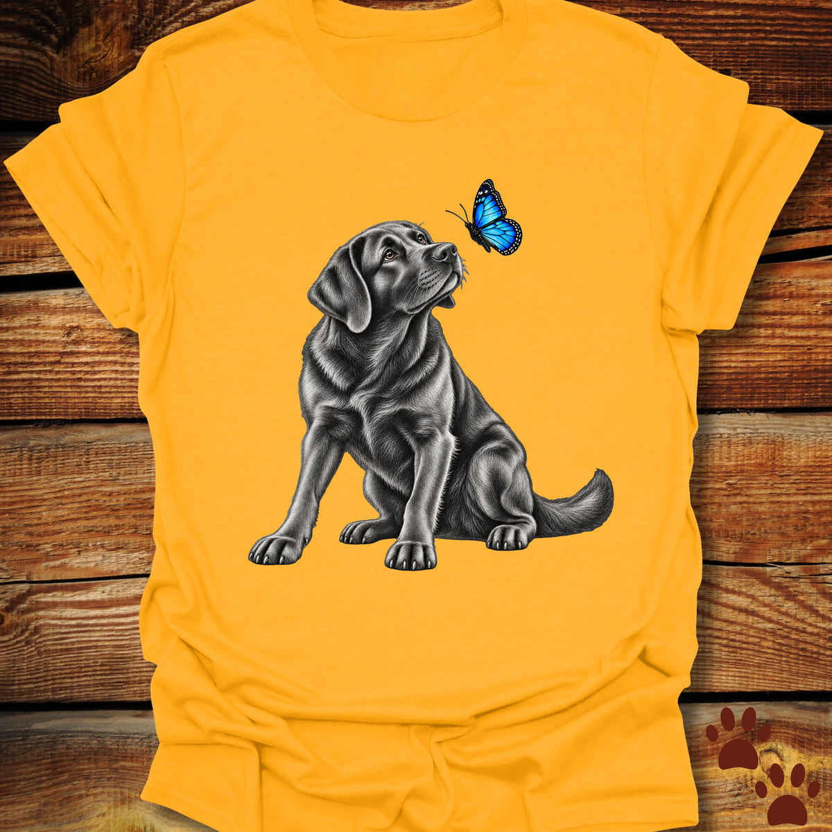 Black Labrador Retriever Butterfly T-Shirt