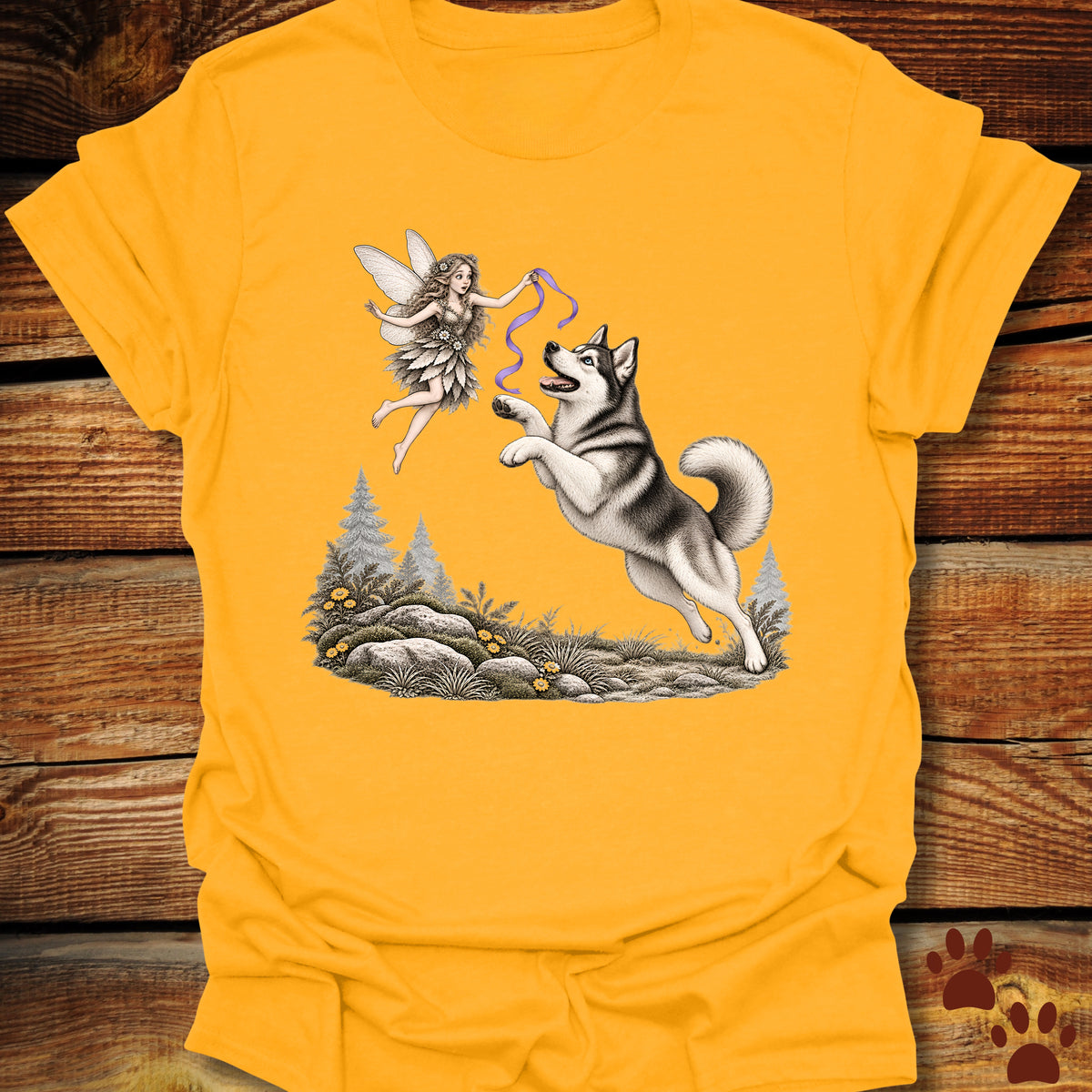 Husky Whimsical Fairy T-Shirt