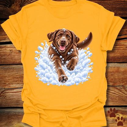 Chocolate Labrador Snow Day T-Shirt - Front & Back Print