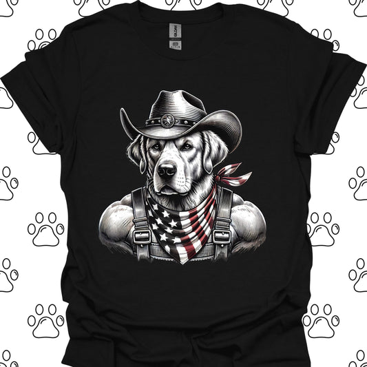 Golden Retriever Patriotic Cowboy T-Shirt