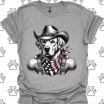 Golden Retriever Patriotic Cowboy T-Shirt