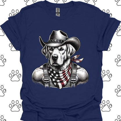 Golden Retriever Patriotic Cowboy T-Shirt