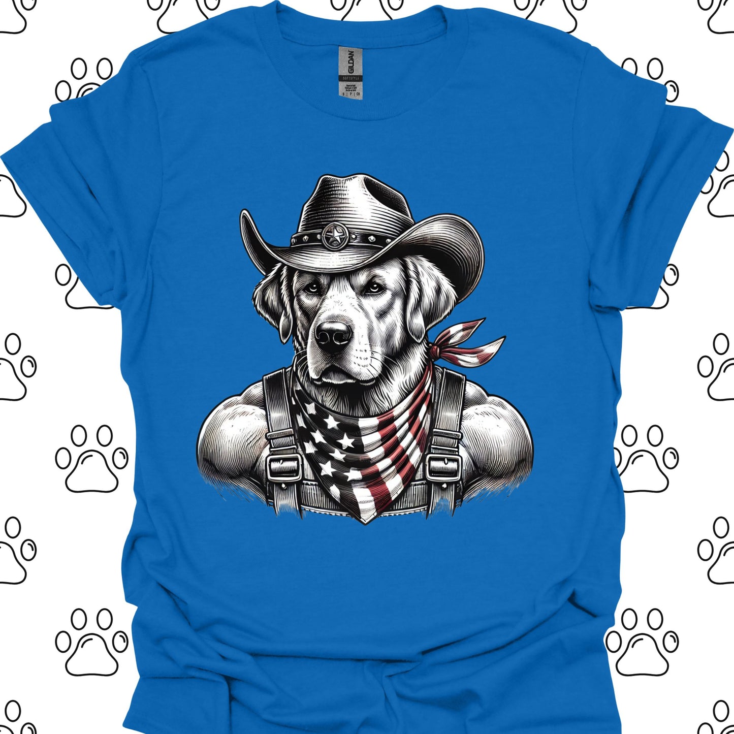 Golden Retriever Patriotic Cowboy T-Shirt