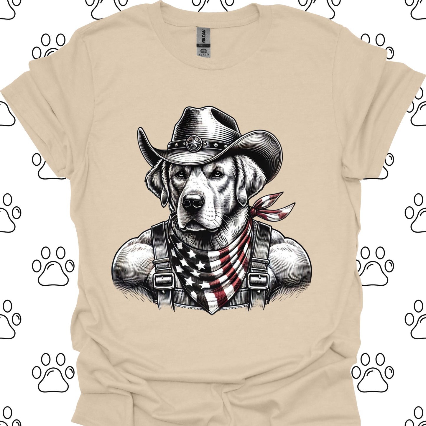 Golden Retriever Patriotic Cowboy T-Shirt