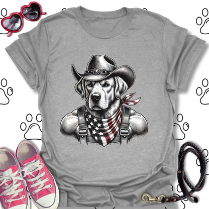 Golden Retriever Patriotic Cowboy T-Shirt