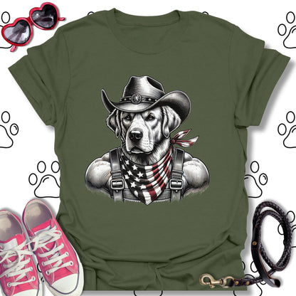 Golden Retriever Patriotic Cowboy T-Shirt
