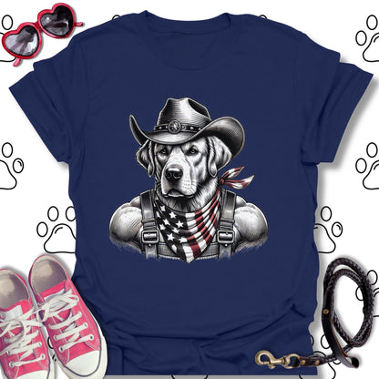 Golden Retriever Patriotic Cowboy T-Shirt