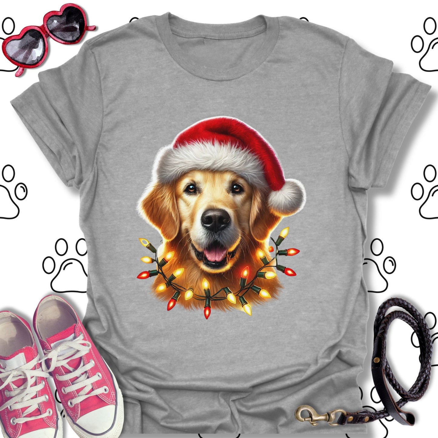 Golden Retriever Christmas Lights Shirt