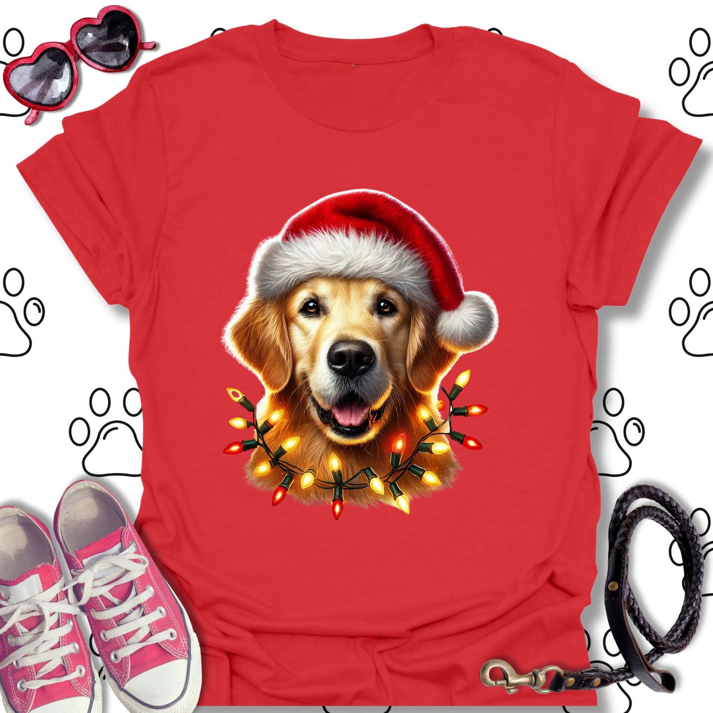 Golden Retriever Christmas Lights Shirt