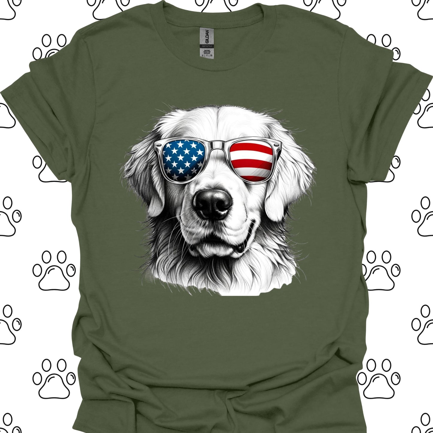 Golden Retriever Fourth of July T-Shirt