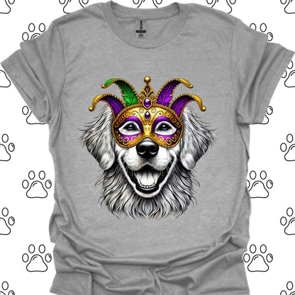 Golden Retriever Mardi Gras Mask T-Shirt