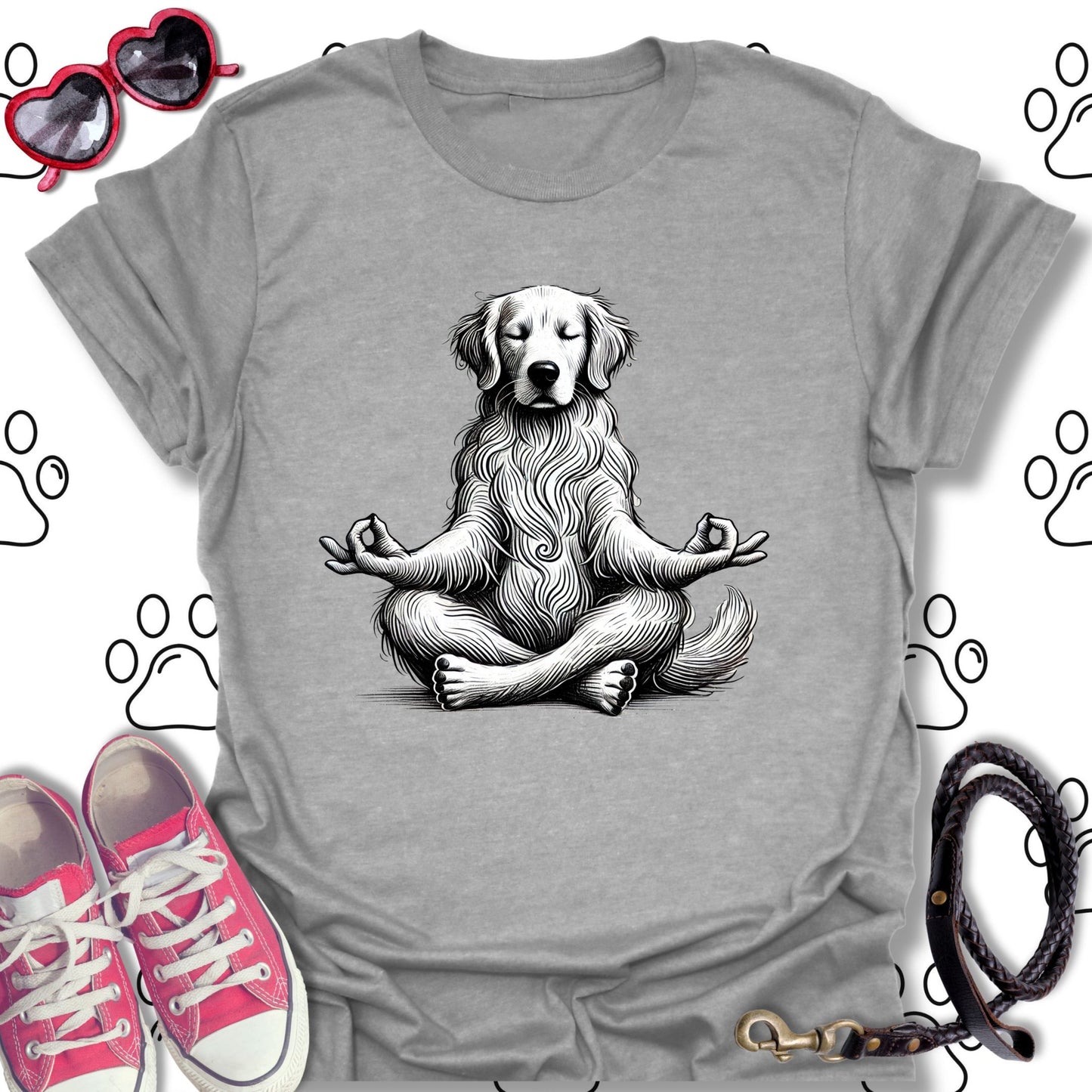 Meditating Yoga Golden Retriever