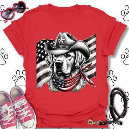 Golden Retriever Patriotic Cowboy T-Shirt