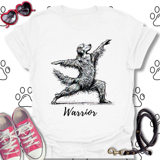 Warrior Pose Yoga Golden Retriever