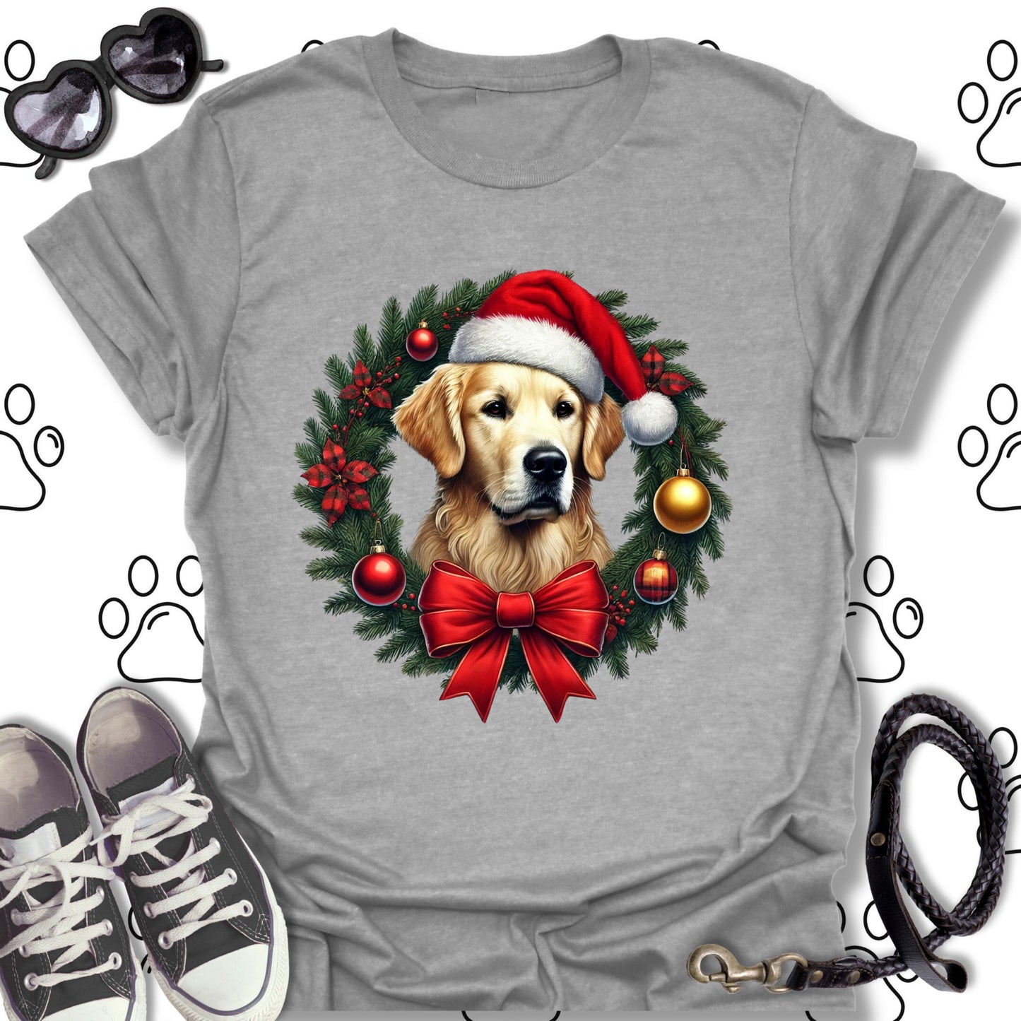 Golden Retriever Christmas Wreath Shirt
