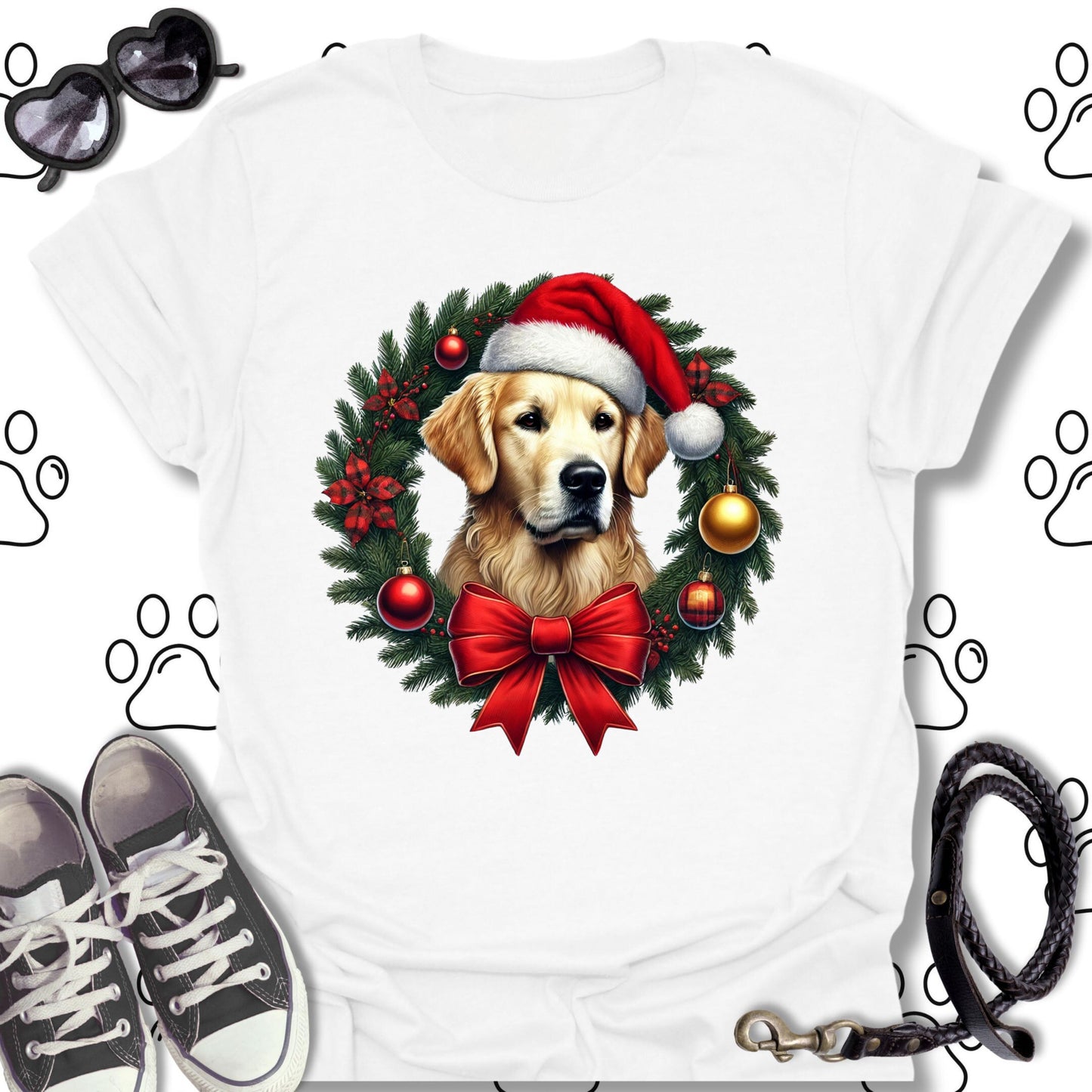 Golden Retriever Christmas Wreath Shirt
