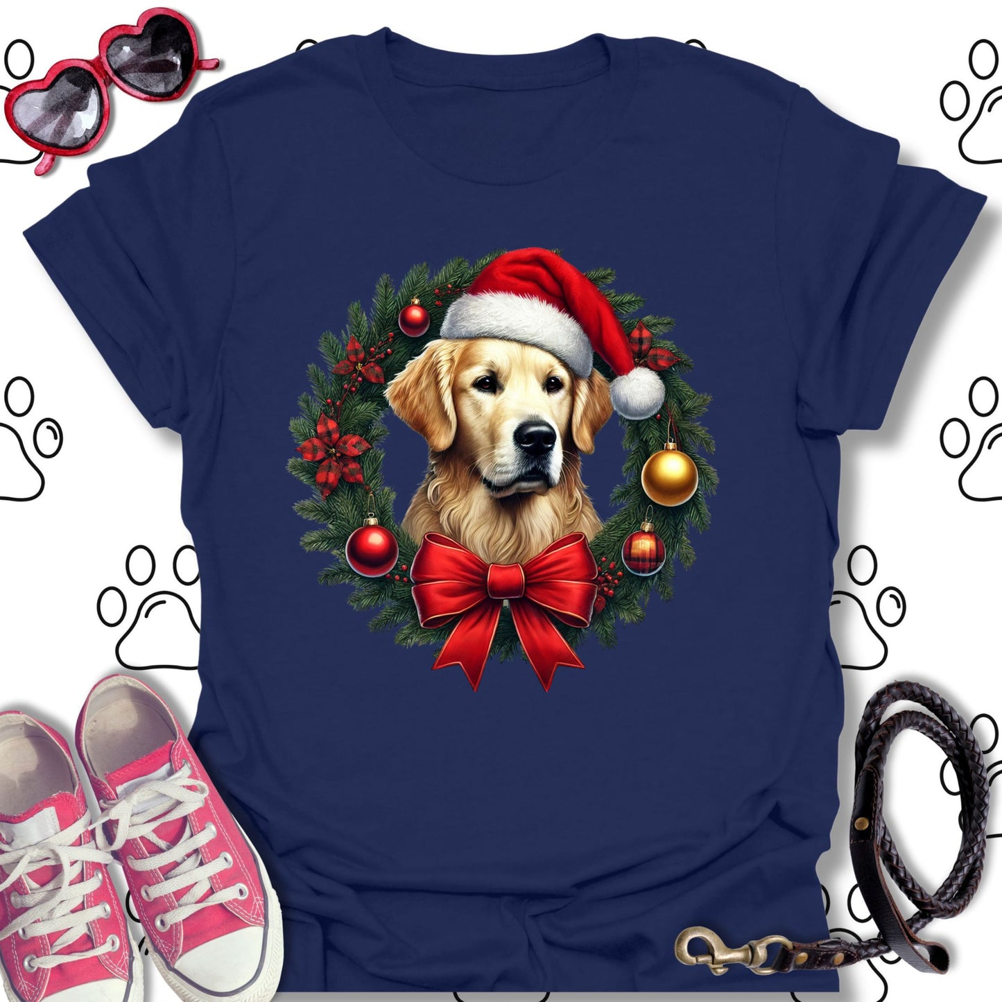 Golden Retriever Christmas Wreath Shirt