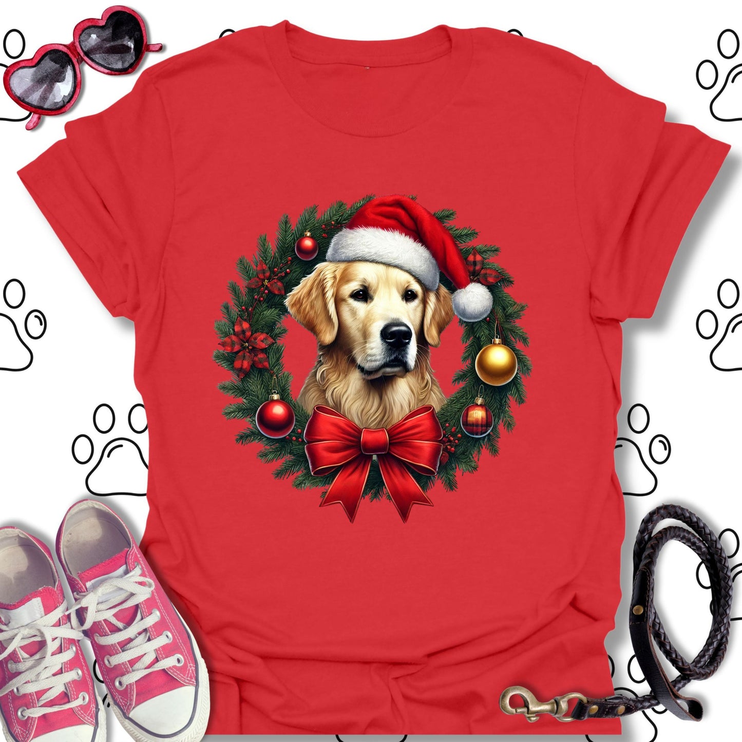 Golden Retriever Christmas Wreath Shirt