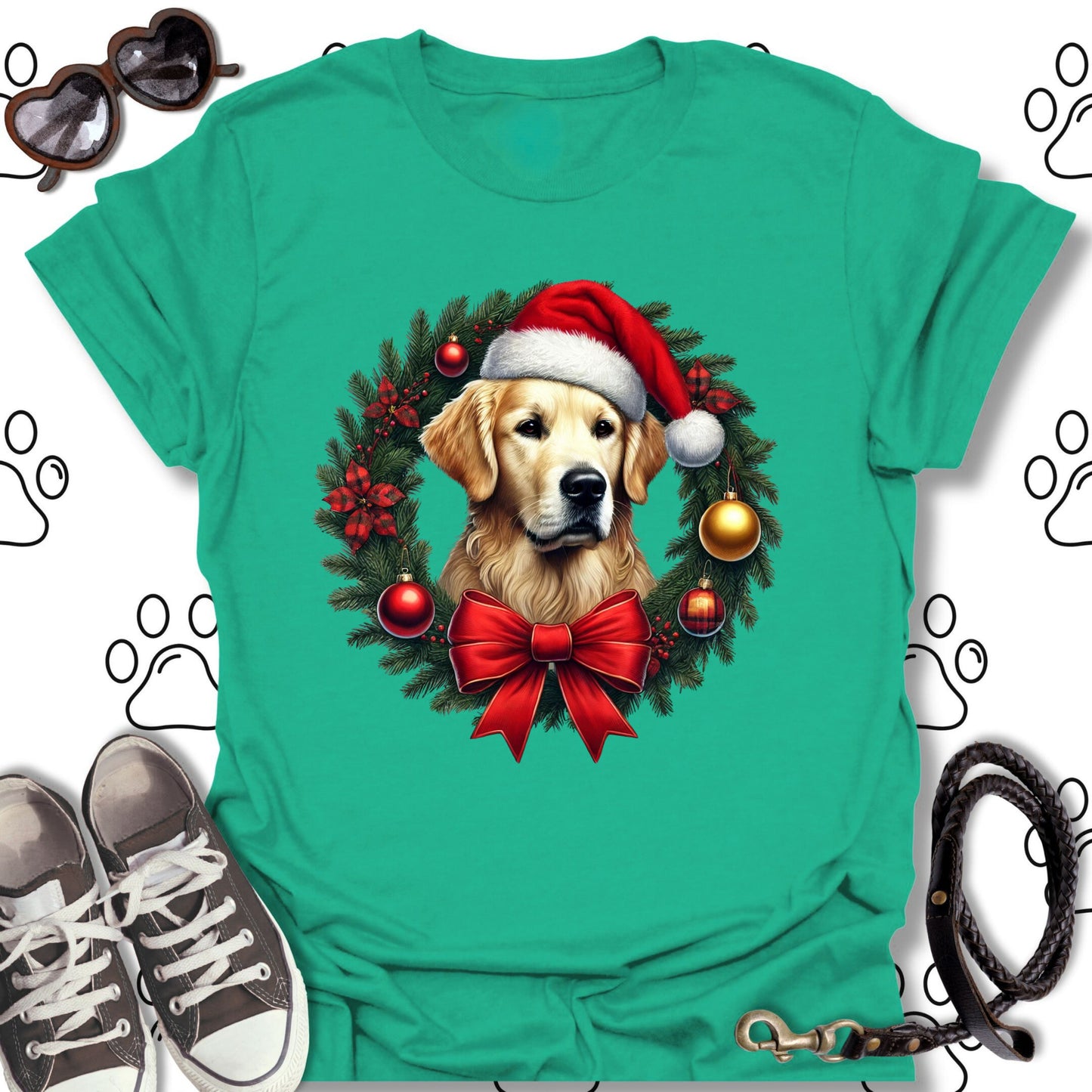 Golden Retriever Christmas Wreath Shirt