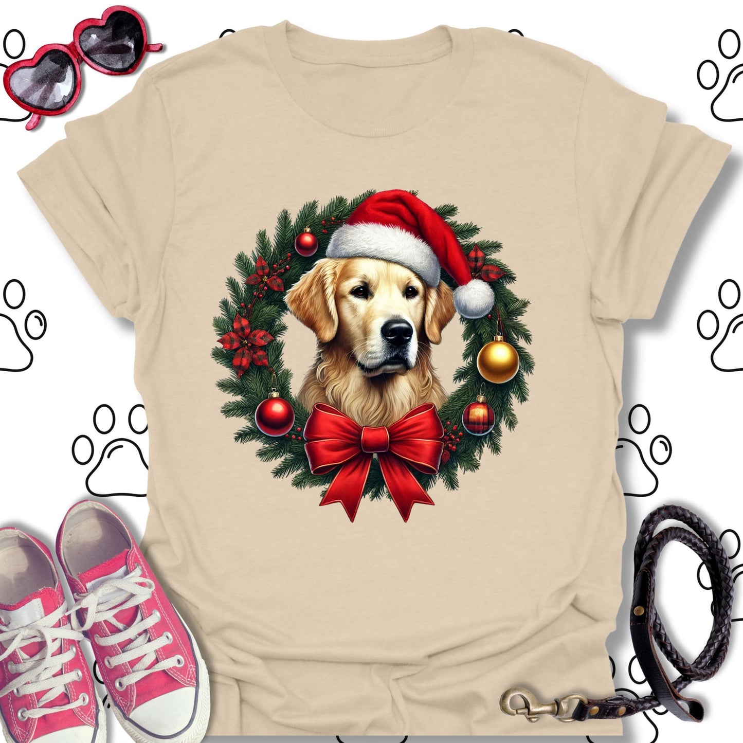 Golden Retriever Christmas Wreath Shirt