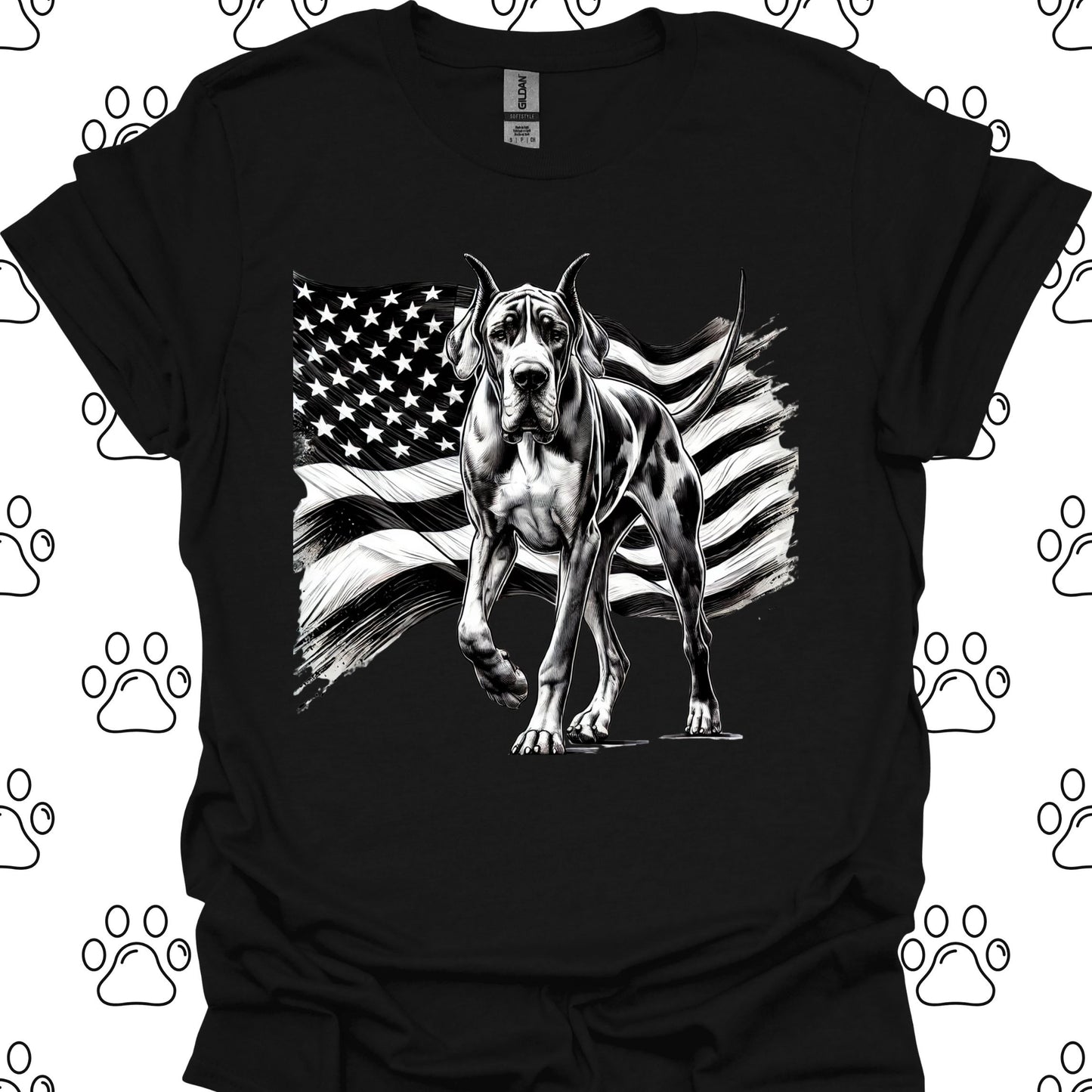 Great Dane American Flag T-Shirt