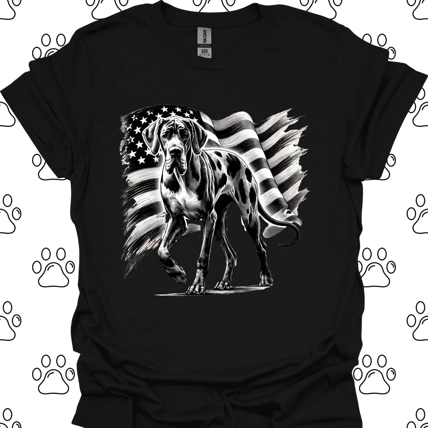 Great Dane American Flag T-Shirt