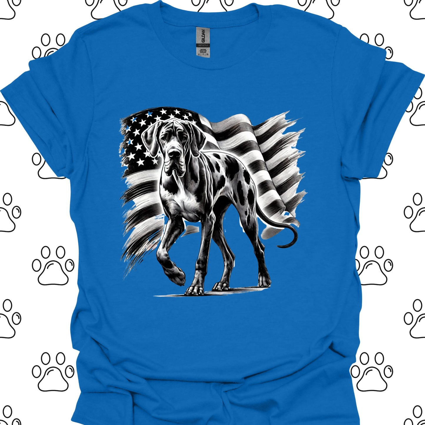 Great Dane American Flag T-Shirt