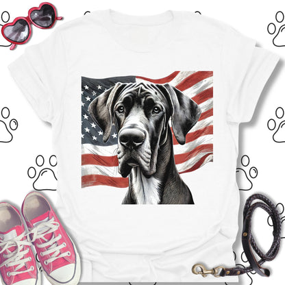 Great Dane American Flag T-Shirt