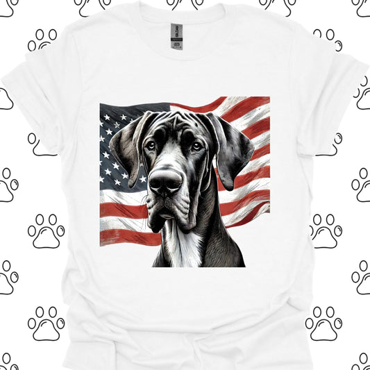 Great Dane American Flag T-Shirt