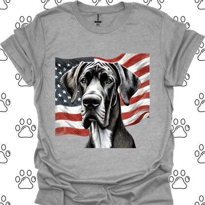 Great Dane American Flag T-Shirt