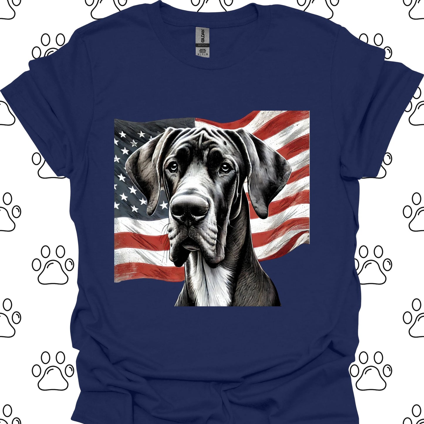 Great Dane American Flag T-Shirt