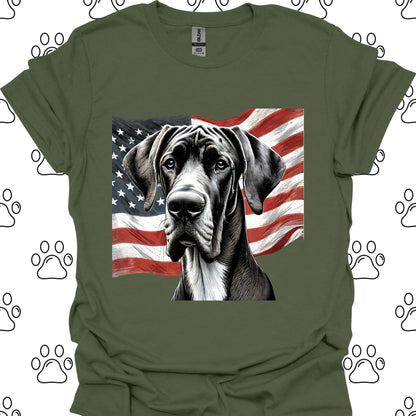 Great Dane American Flag T-Shirt