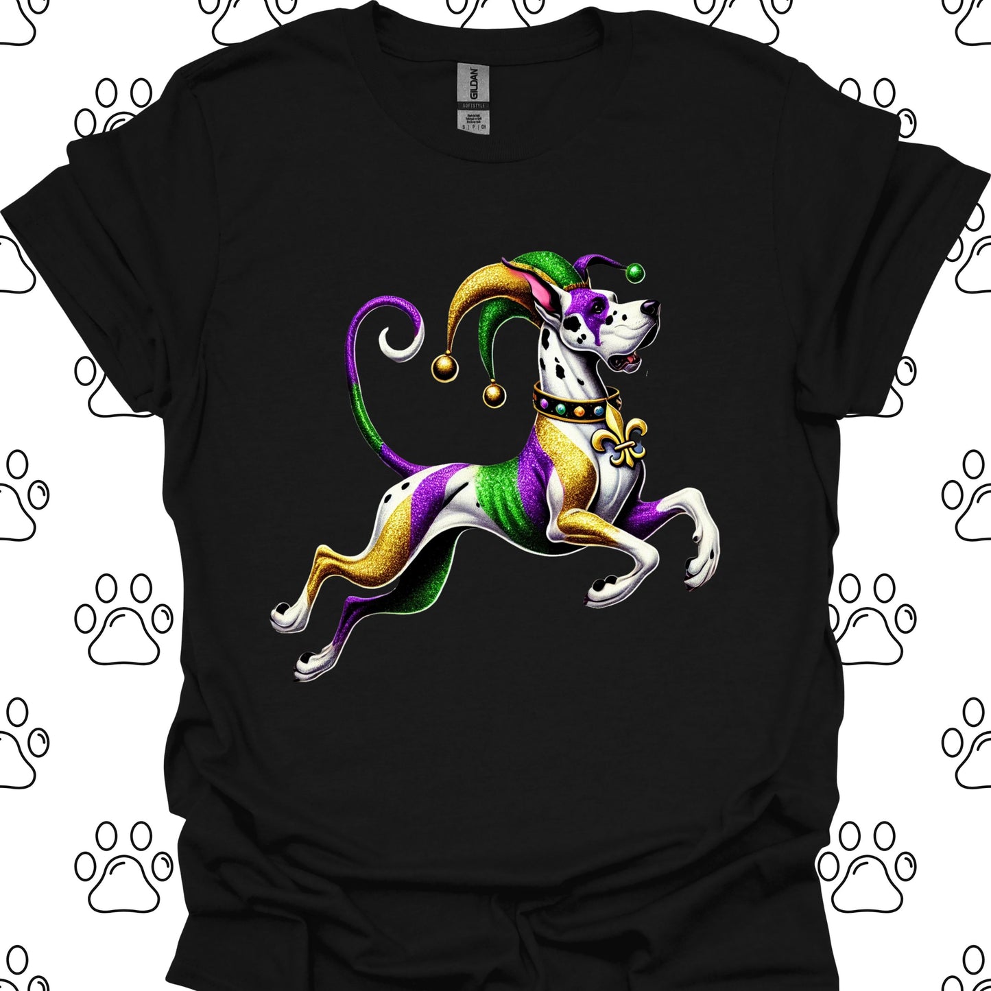 Great Dane Mardi Gras Jester T-Shirt