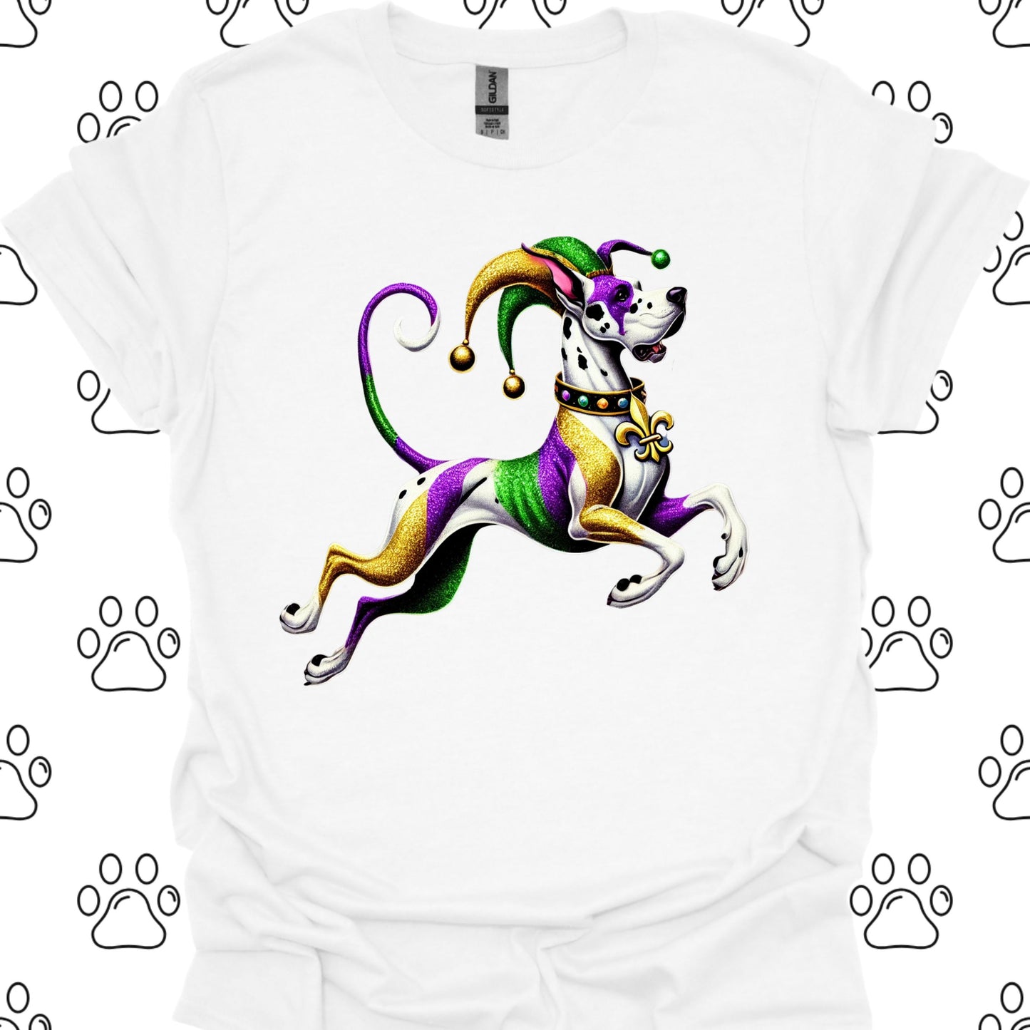 Great Dane Mardi Gras Jester T-Shirt