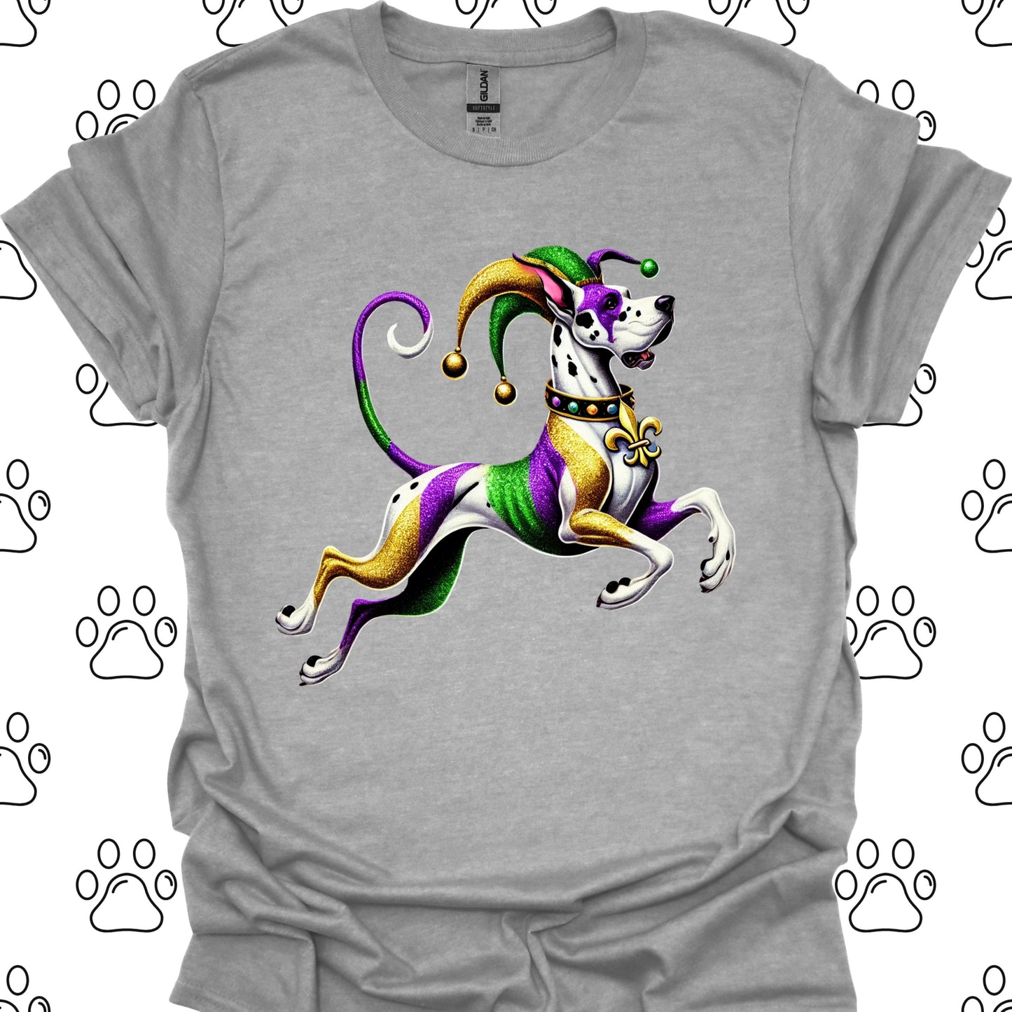 Great Dane Mardi Gras Jester T-Shirt