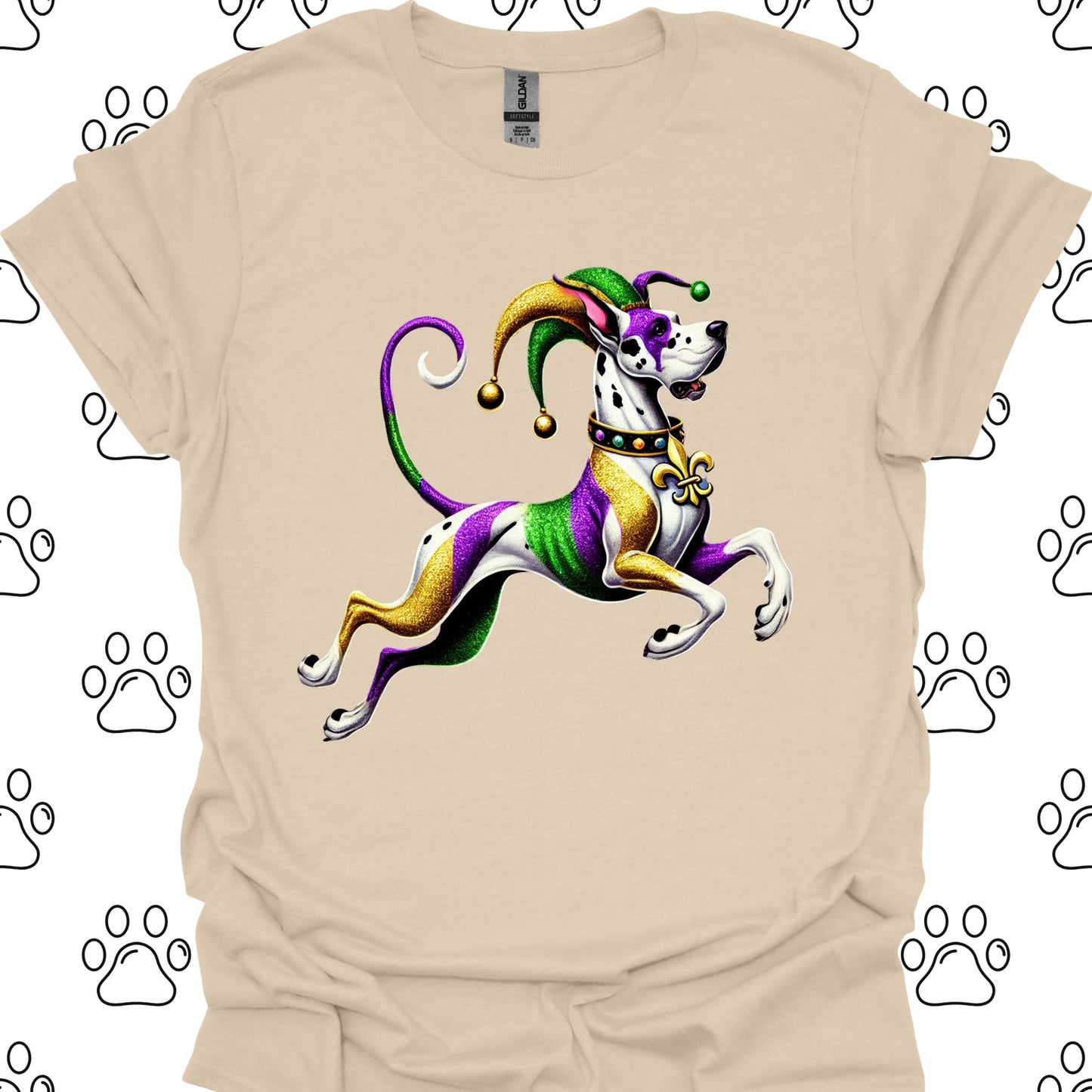 Great Dane Mardi Gras Jester T-Shirt