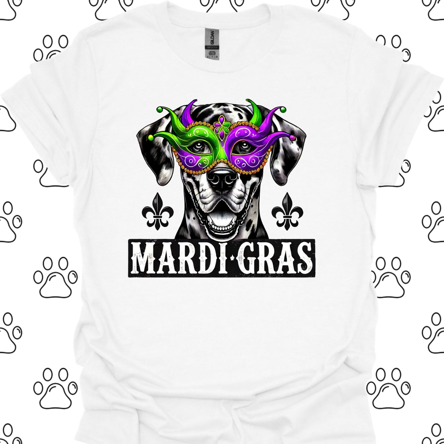 Great Dane Mardi Gras Mask T-Shirt