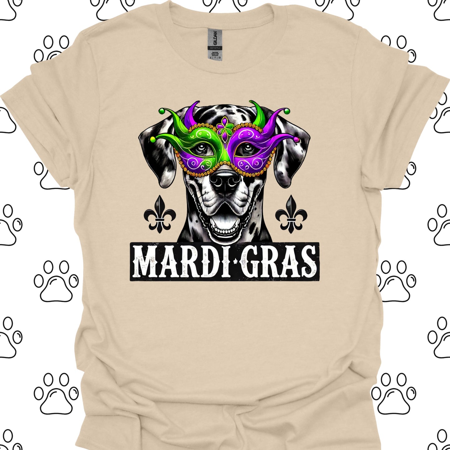 Great Dane Mardi Gras Mask T-Shirt