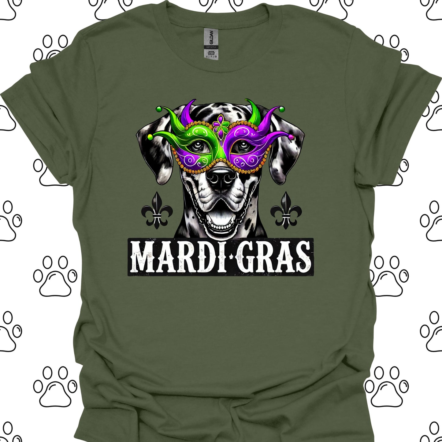 Great Dane Mardi Gras Mask T-Shirt