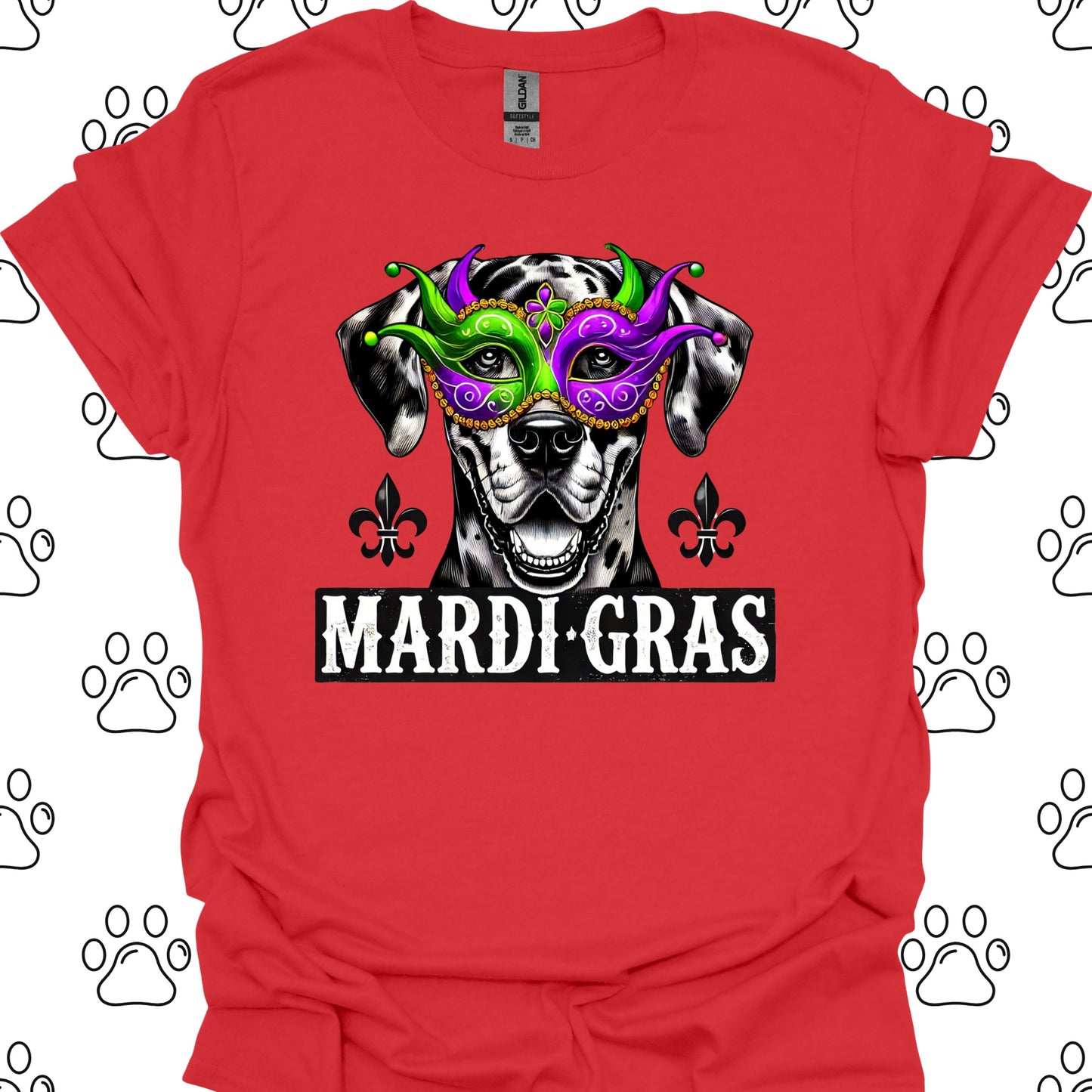 Great Dane Mardi Gras Mask T-Shirt