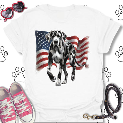 Great Dane American Flag T-Shirt